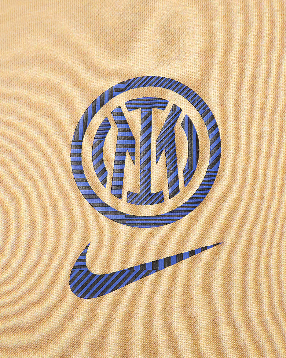 Inter Milan Club Home Men's Nike Football French Terry Pullover Hoodie - Club Gold/Heather