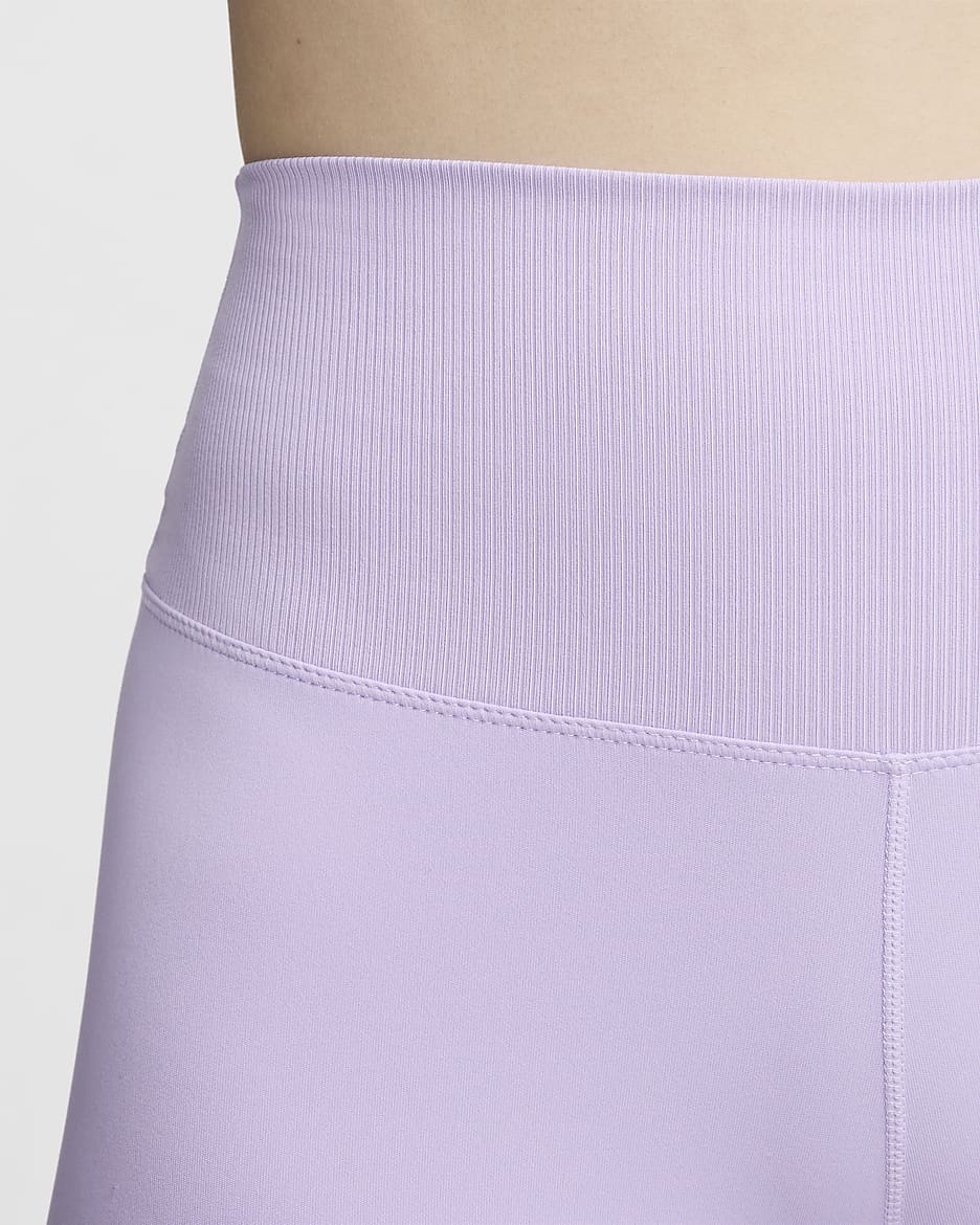 Nike One Rib Women's High-Waisted 5" Biker Shorts - Lilac Bloom/White