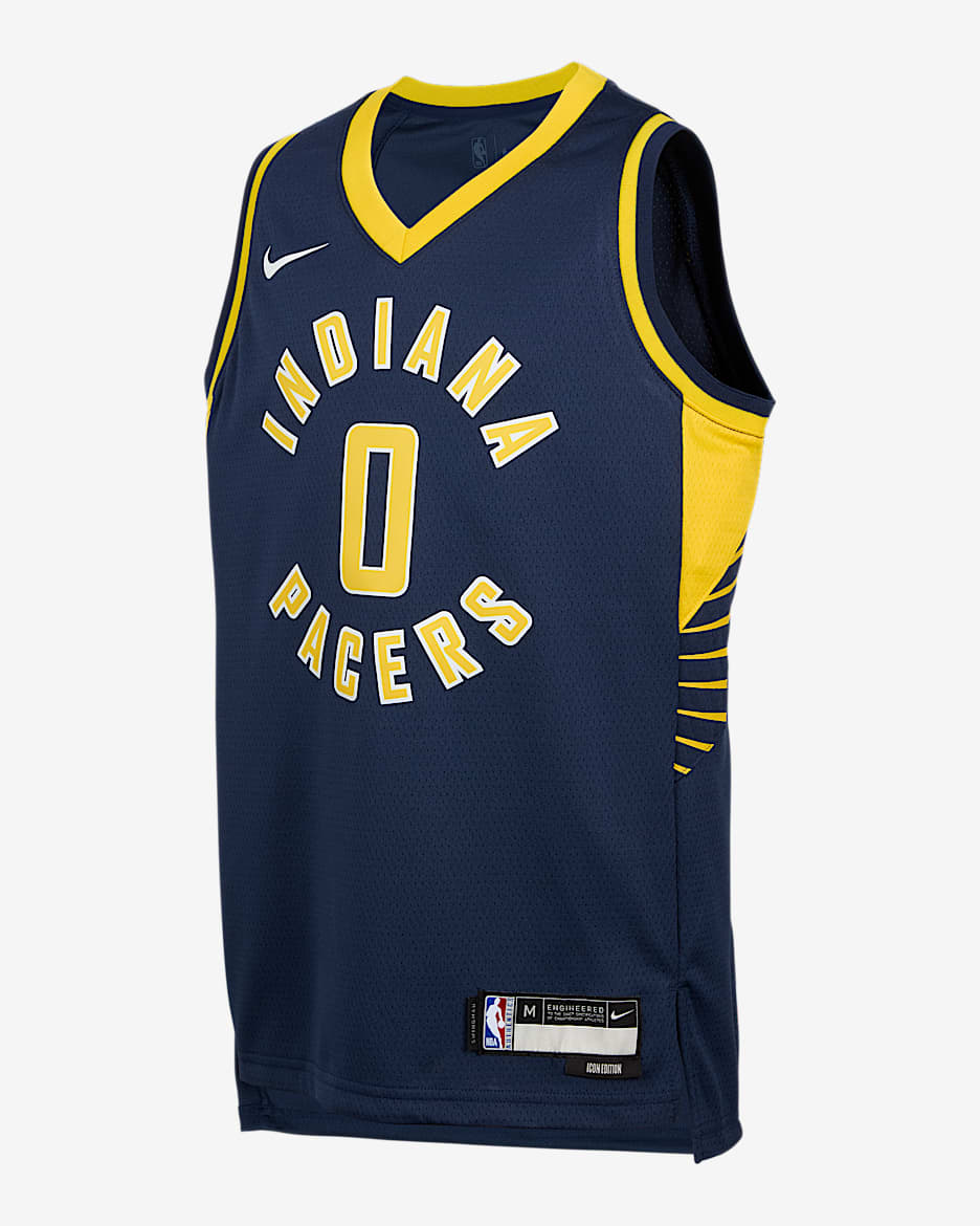 Φανέλα Nike NBA Swingman Tyrese Haliburton Ιντιάνα Πέισερς 2024/25 Icon Edition για μεγάλα αγόρια - College Navy