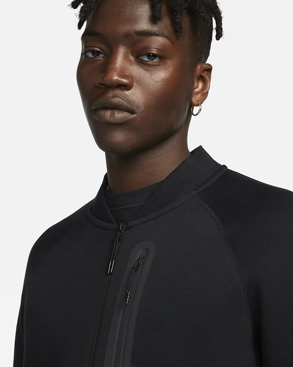 Veste aviateur Nike Sportswear Tech Fleece pour homme - Noir/Noir