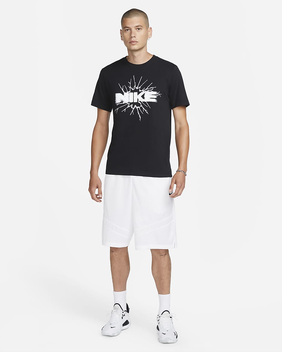 Short de basketball Dri-FIT 28 cm Nike Icon pour homme - Blanc/Blanc/Noir