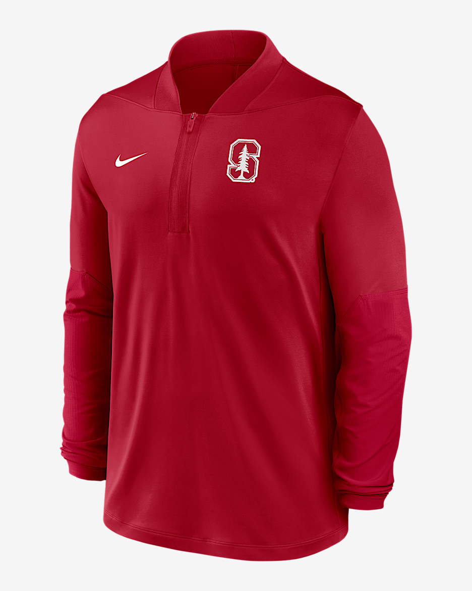 Chamarra universitaria Nike Dri-FIT de medio cierre para hombre Stanford - Carmesí