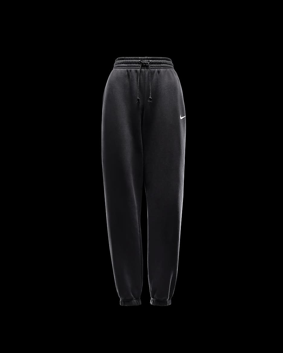 Pantalon de survêtement oversize à taille haute Nike Sportswear Phoenix Fleece pour Femme - Noir/Sail