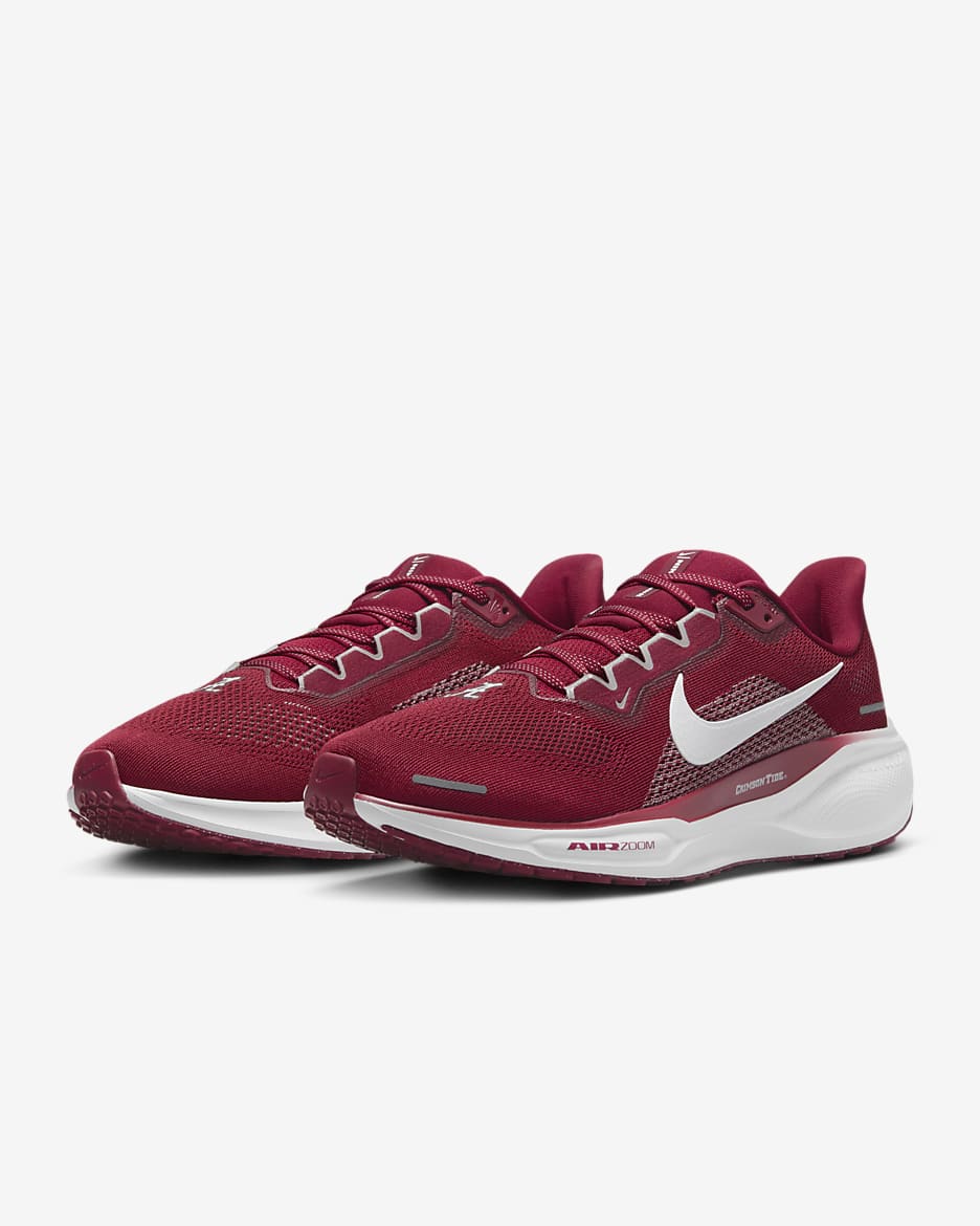 Tenis de correr en pavimento universitarios Nike para hombre Alabama Pegasus 41 - Carmesí team/Blanco/Plata noche/Blanco