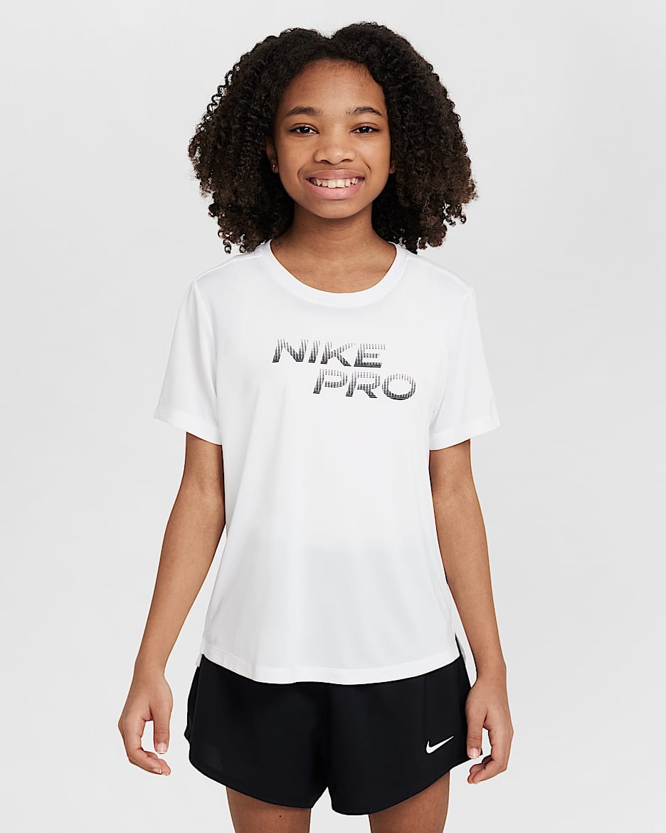 Camisola Dri-FIT Nike Pro Júnior (Rapariga) - Branco