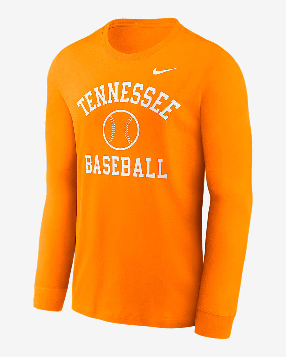 Playera de manga larga universitaria Nike para hombre Tennessee Volunteers Baseball Arch - Naranja team