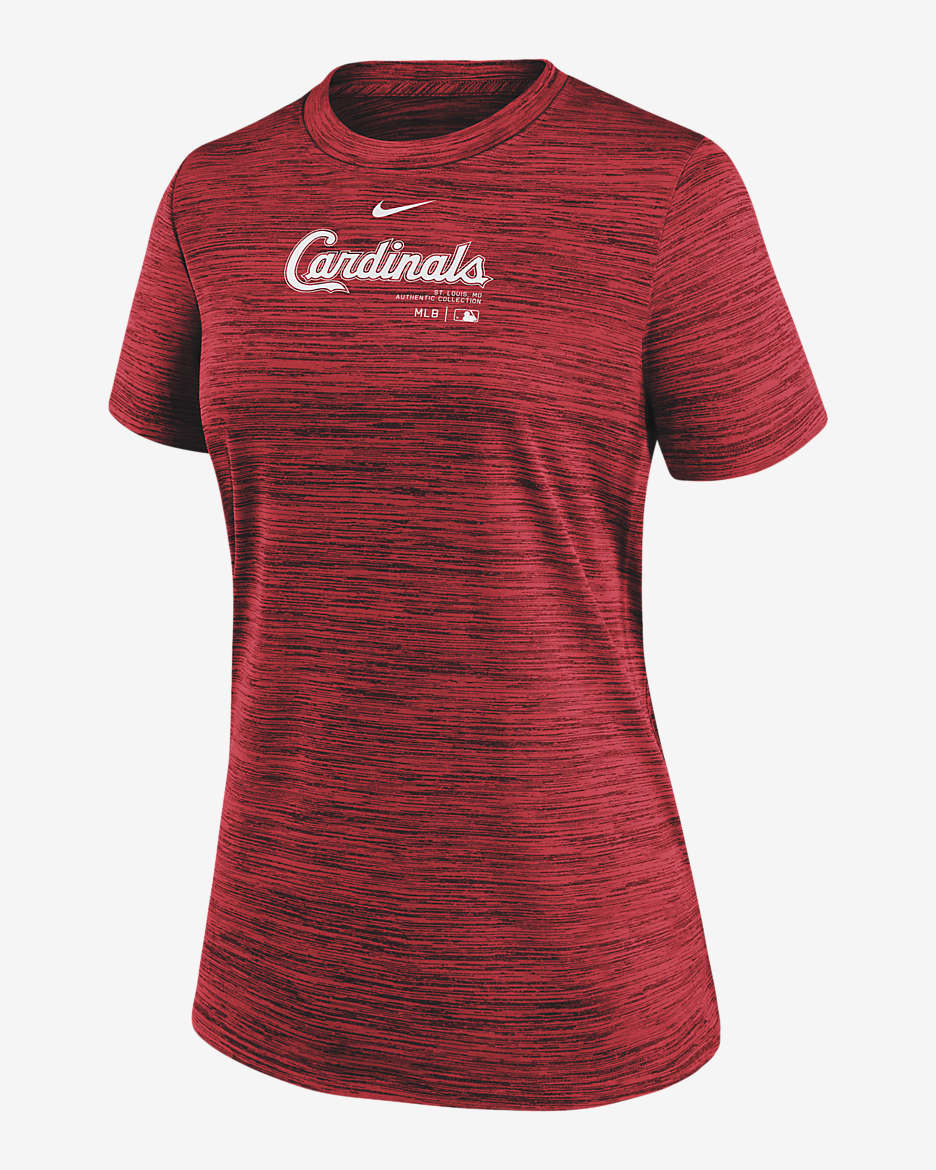St. Louis Cardinals Authentic Collection Practice Velocity Women's Nike Dri-FIT MLB T-Shirt - Red