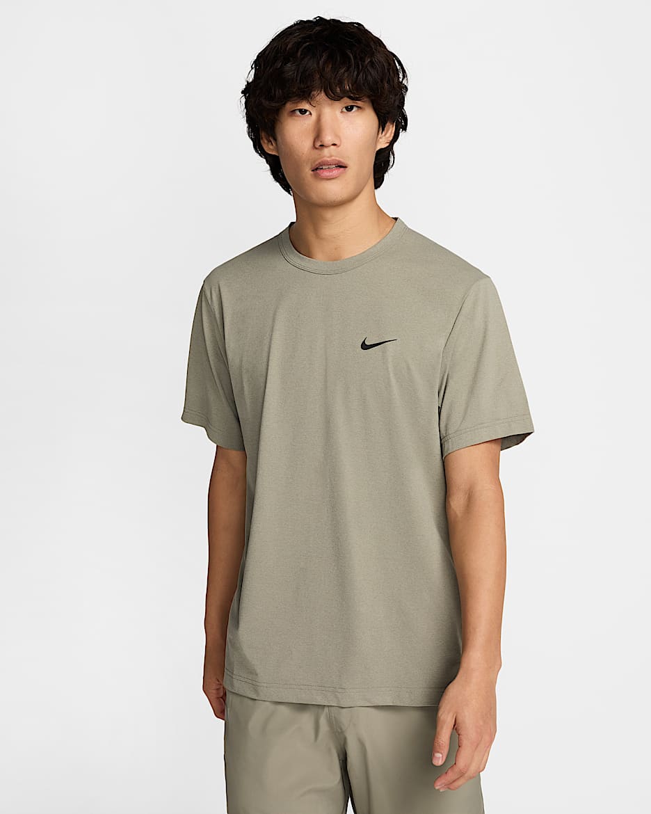 Nike Hyverse Men's Dri-FIT UV Short-sleeve Versatile Top - Light Army/Black