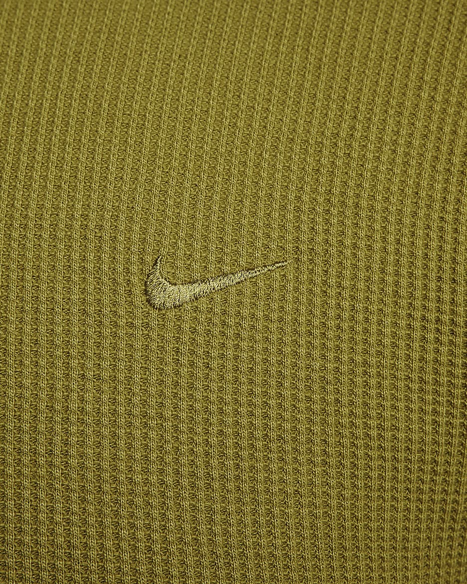 Nike Life Men's Long-sleeve Heavyweight Waffle Top - Pacific Moss/Neutral Olive/Pacific Moss