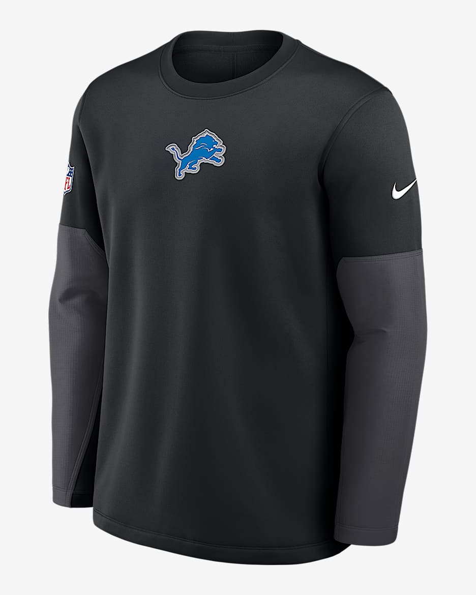 Detroit Lions Scripted To Win Sideline Coach Men's Nike Therma-FIT NFL Long-Sleeve T-Shirt - Black