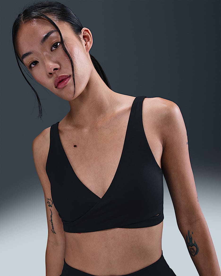 Nike One Women's Light-Support Padded Sports Bra - Black/Dark Smoke Grey
