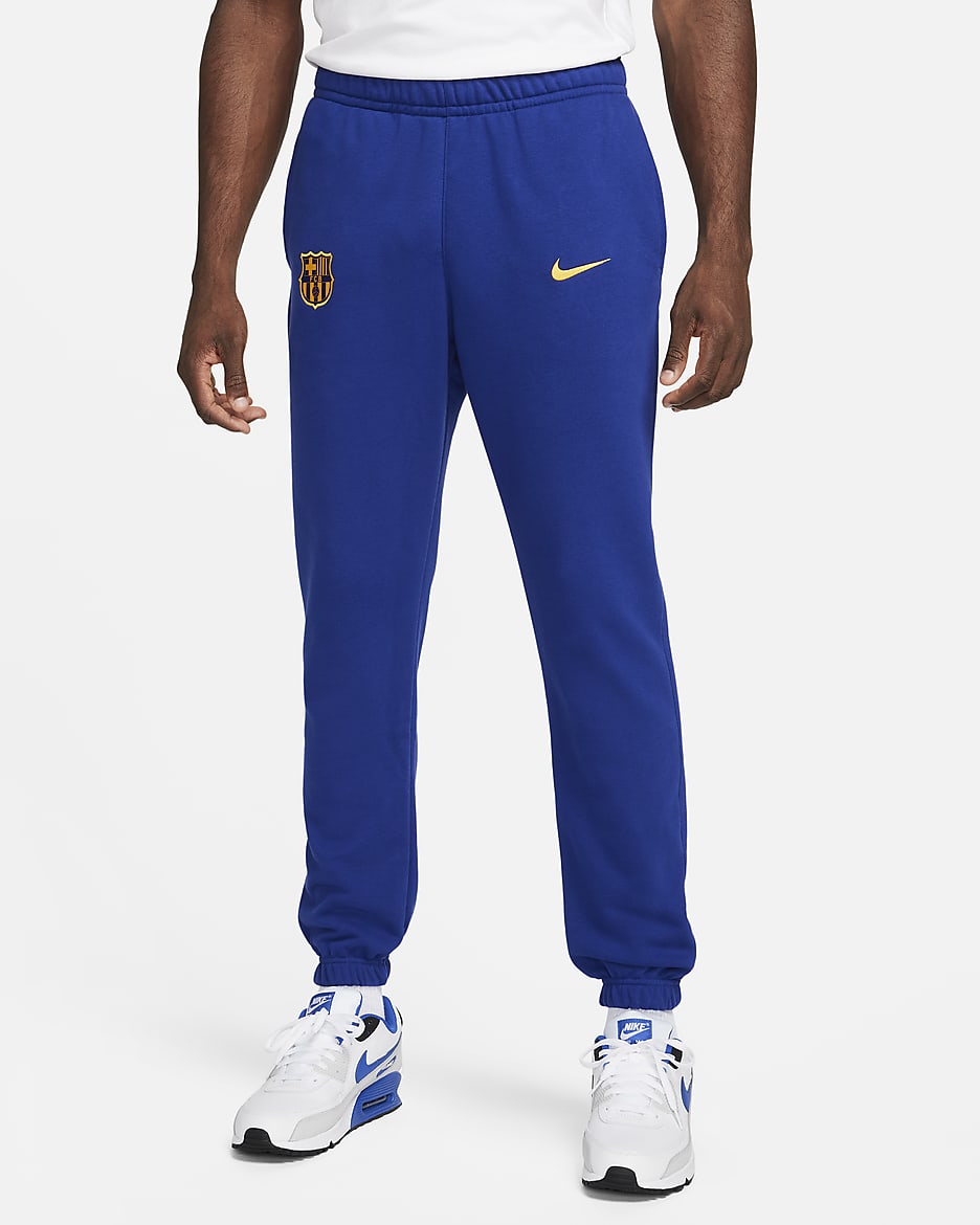 FC Barcelona Club Men's Nike Soccer French Terry Pants - Deep Royal Blue/University Gold