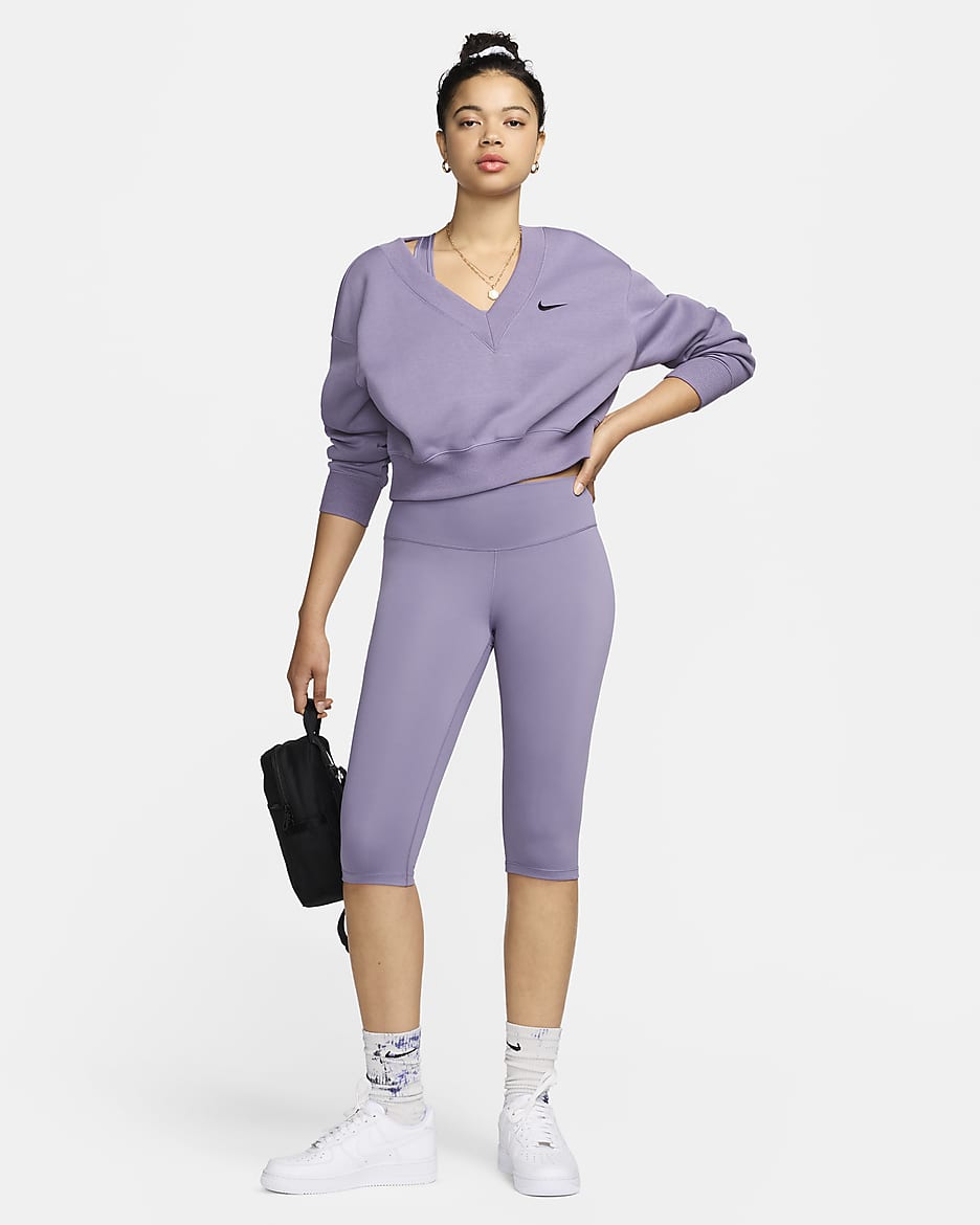 Nike One Capri-Leggings mit hohem Bund für Damen - Daybreak/Schwarz