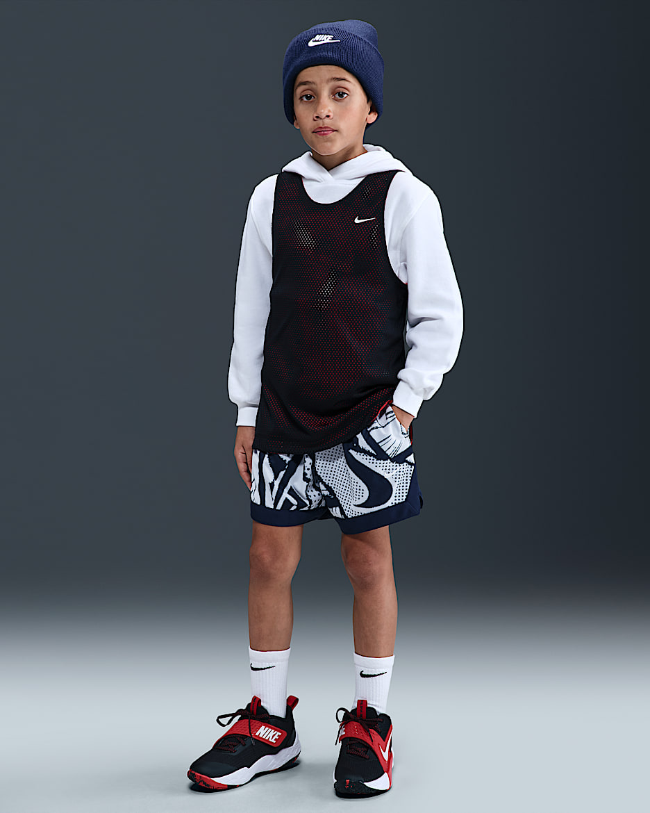 Nike Court Big Kids' Dri-FIT Basketball Shorts - Midnight Navy/White
