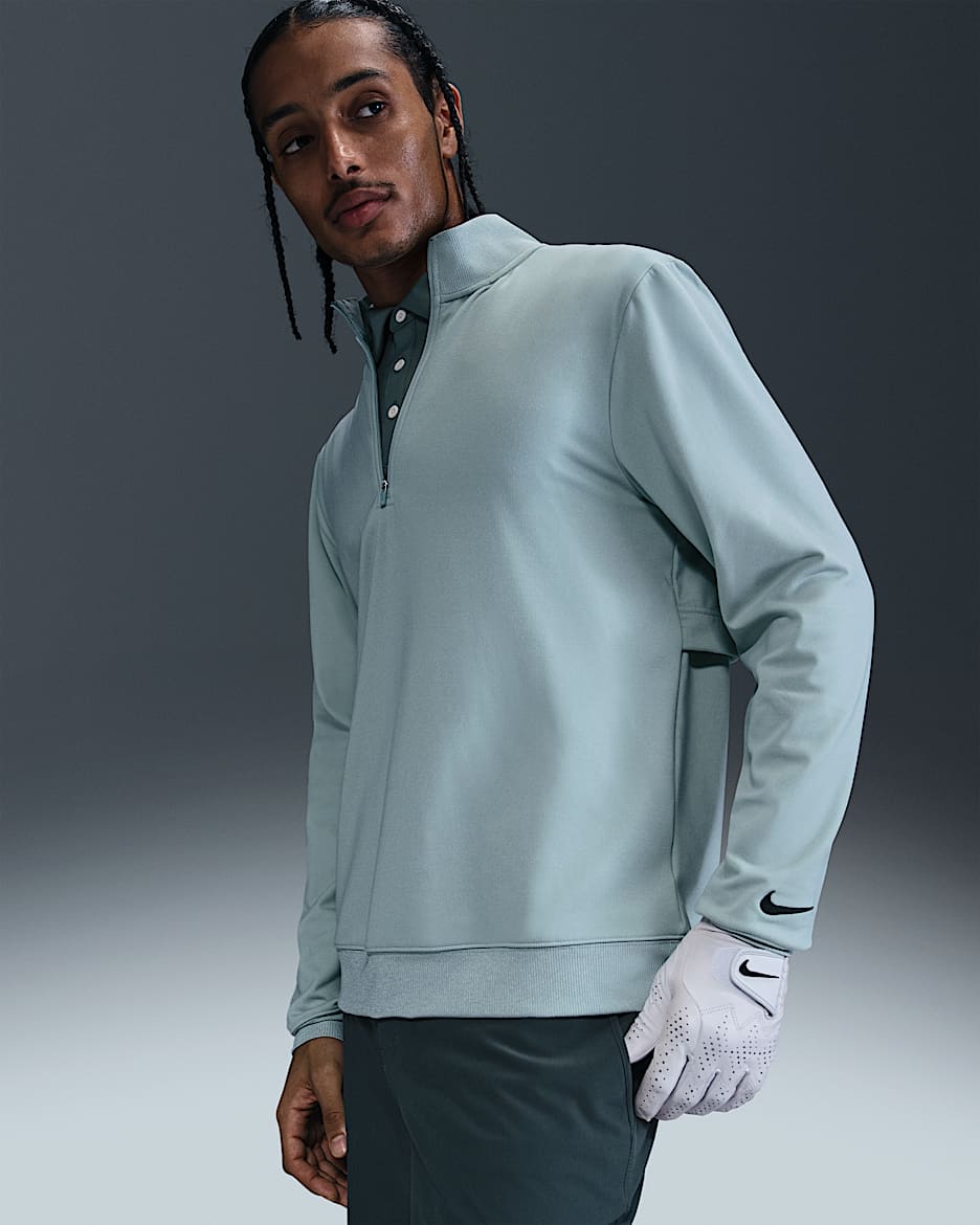 Nike Tour Golfoberteil mit Halbreißverschluss (Herren) - Ocean Cube/Schwarz