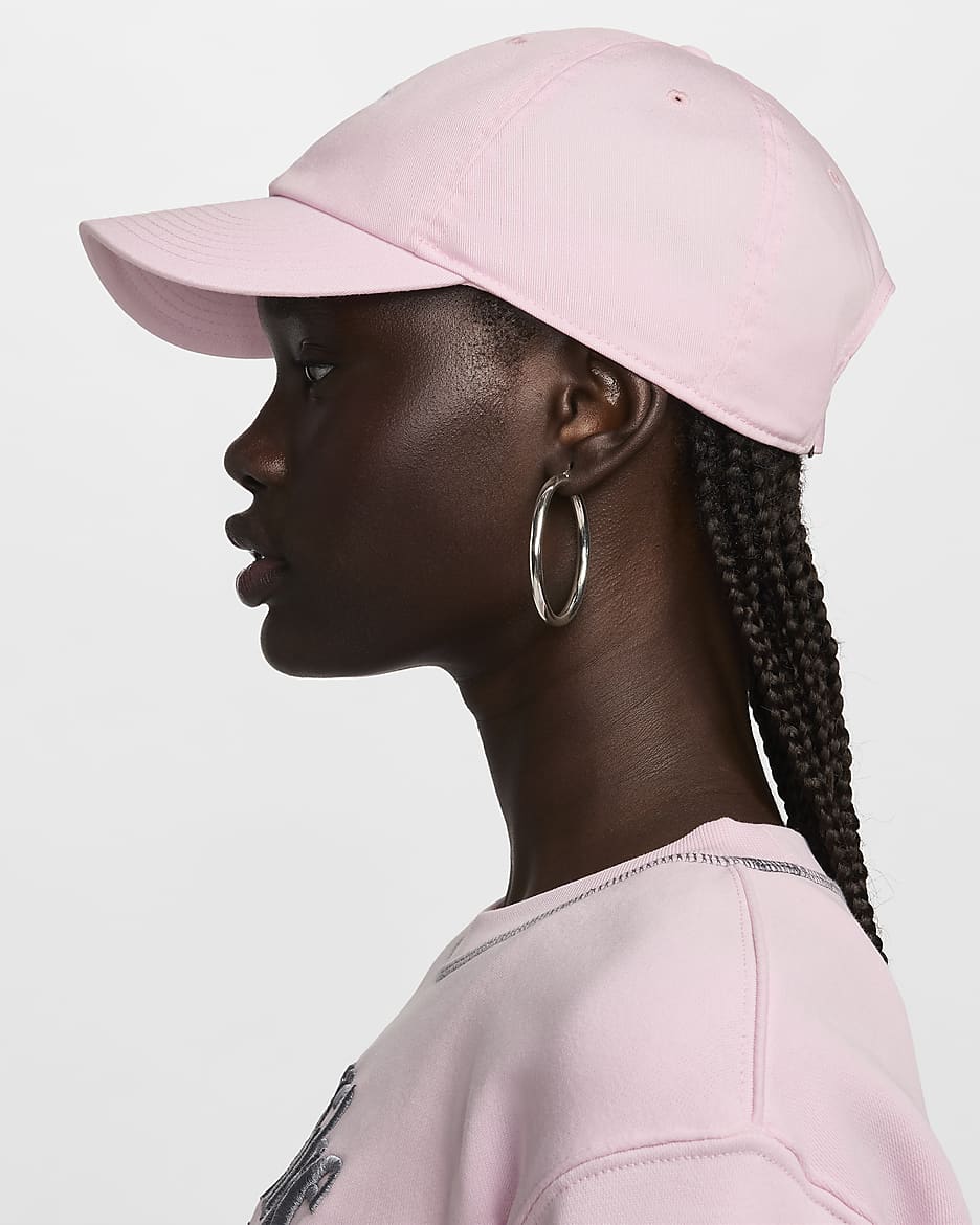 Casquette délavée souple Futura Nike Club pour enfant - Pink Foam/Blanc