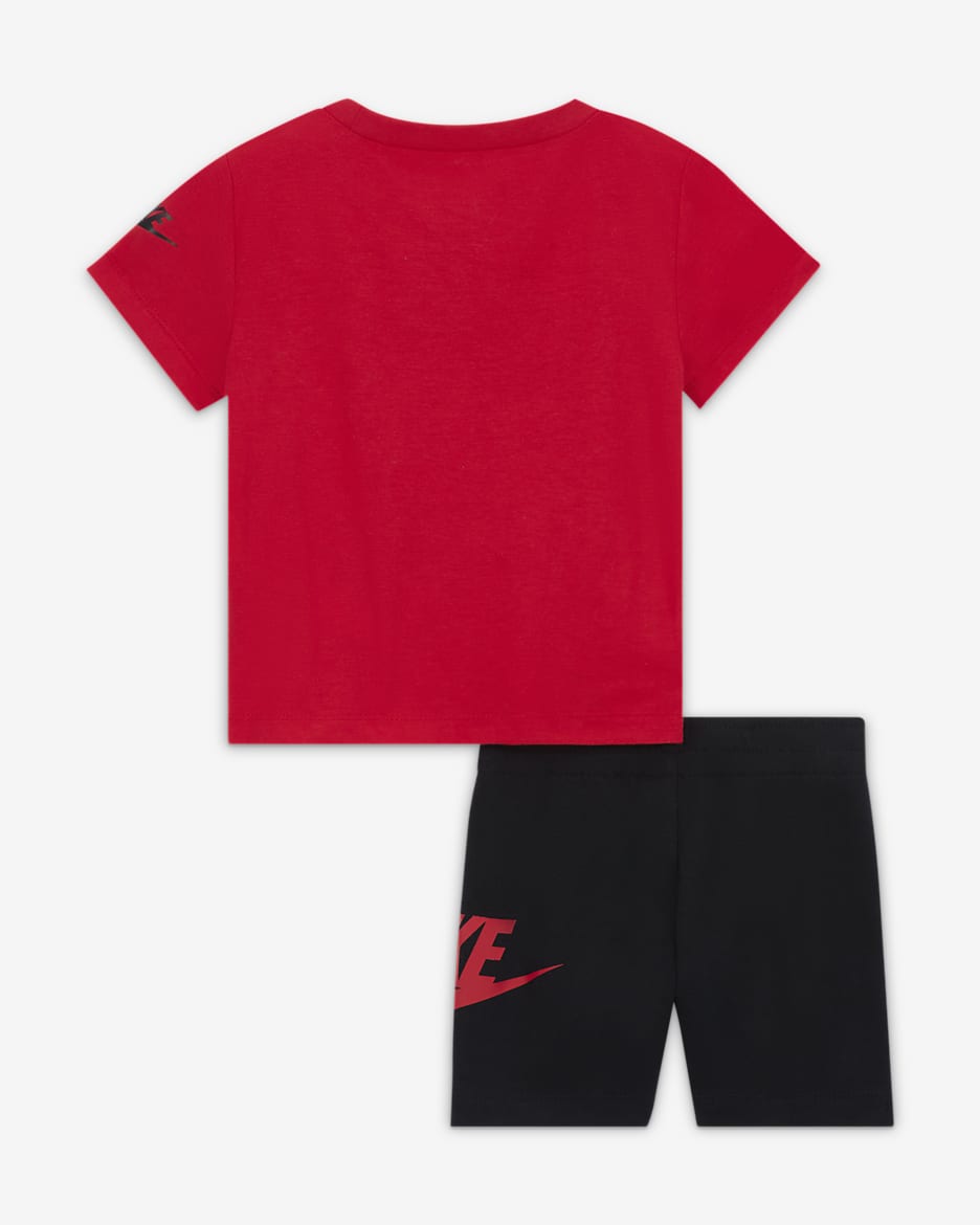 Nike Baby (12–24M) T-Shirt and Shorts Set - Black/University Red