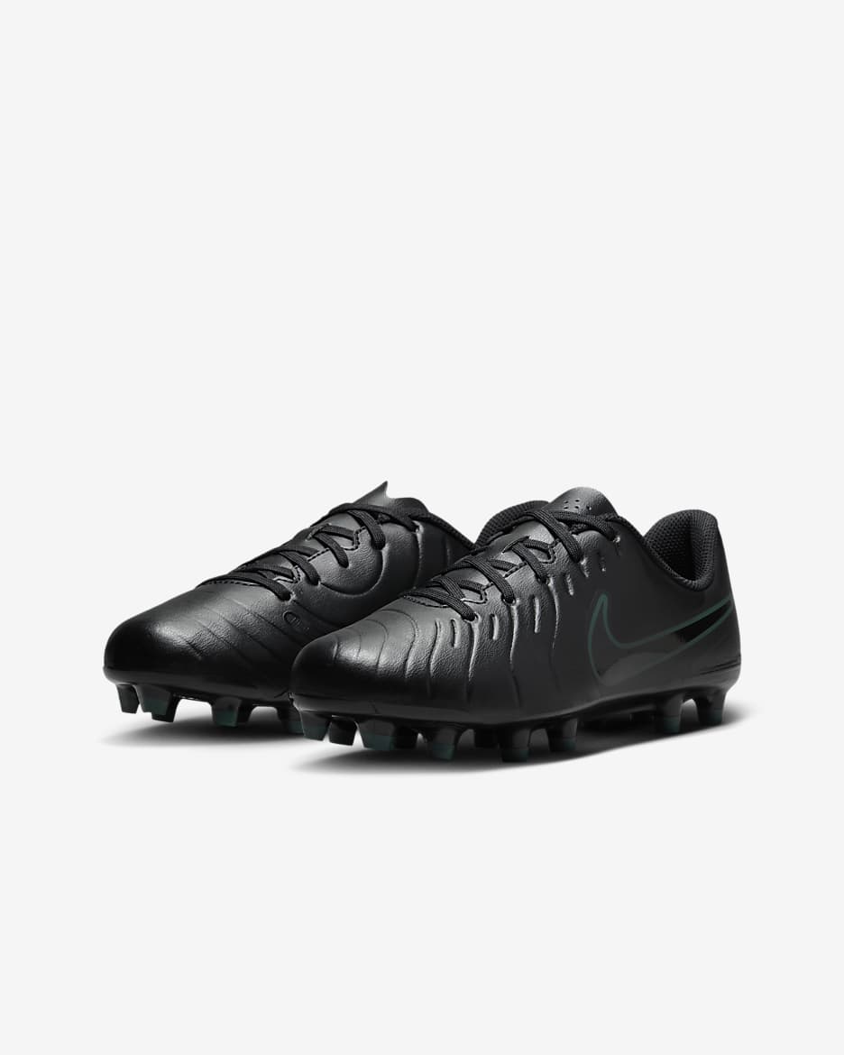 Nike Jr. Tiempo Legend 10 Club többféle talajra készült, alacsony szárú futballcipő gyerekeknek/nagyobb gyerekeknek - Fekete/Deep Jungle/Fekete