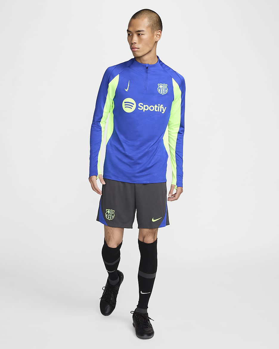 F.C. Barcelona Strike Third Men's Nike Dri-FIT Football Knit Drill Top - Old Royal/Old Royal/Lime Blast/Lime Blast