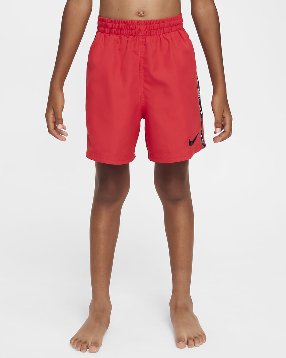 Plavecké 10cm kraťasy Nike pro větší děti (chlapce) - University Red/Černá
