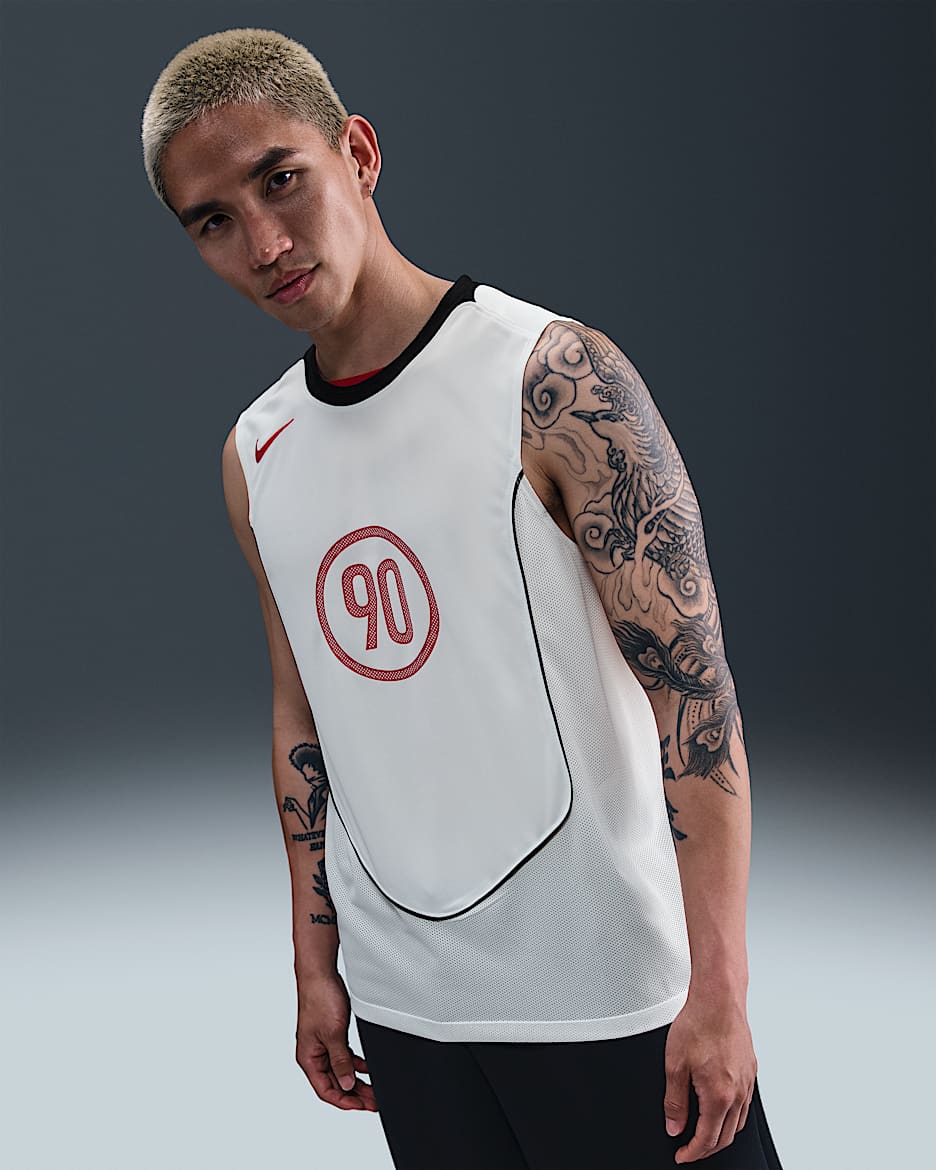 เสื้อฟุตบอลแขนกุดผู้ชาย Dri-FIT Nike Total 90 - Sail/ดำ/ดำ/Gym Red