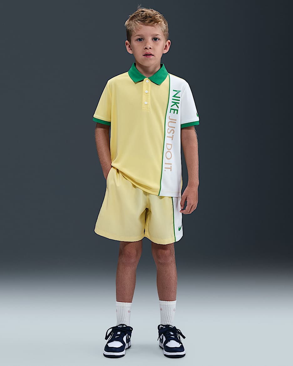 Nike Net Dri-FIT Little Kids' 2-Piece Shorts Set - Soft Yellow