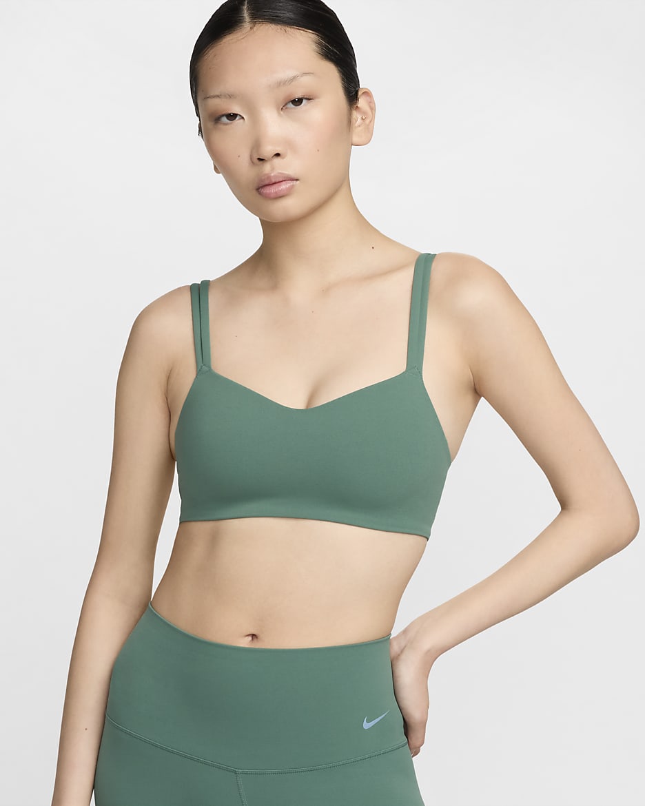 Nike Zenvy Strappy Women's Light-Support Padded Sports Bra - Bicoastal/White