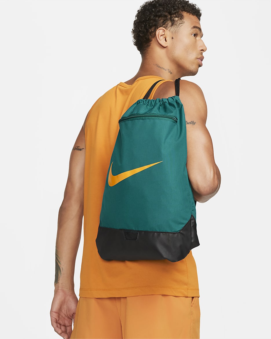 Nike Brasilia 9.5 Training Gymsack (18L) - Geode Teal/Black/Sundial