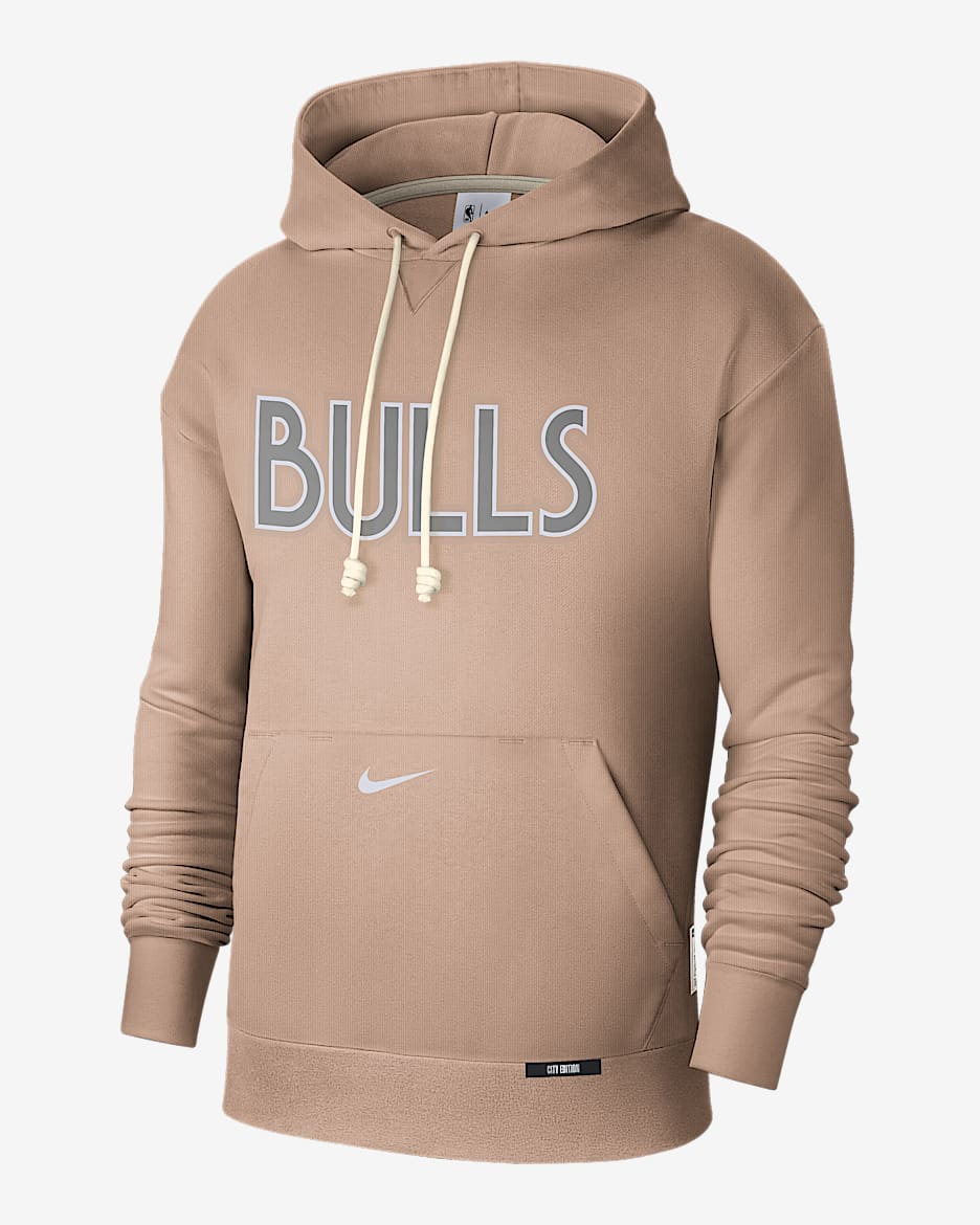 Chicago Bulls Standard Issue City Edition Men's Nike Dri-FIT NBA Courtside Hoodie - Hemp/White