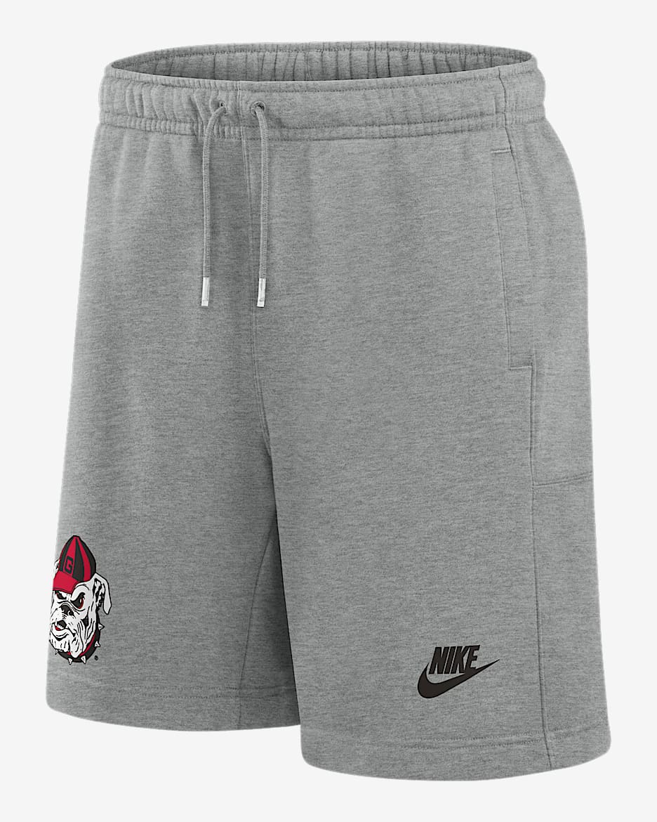 Shorts universitarios Nike para hombre Georgia Bulldogs Legacy Essential  - Gris oscuro jaspeado