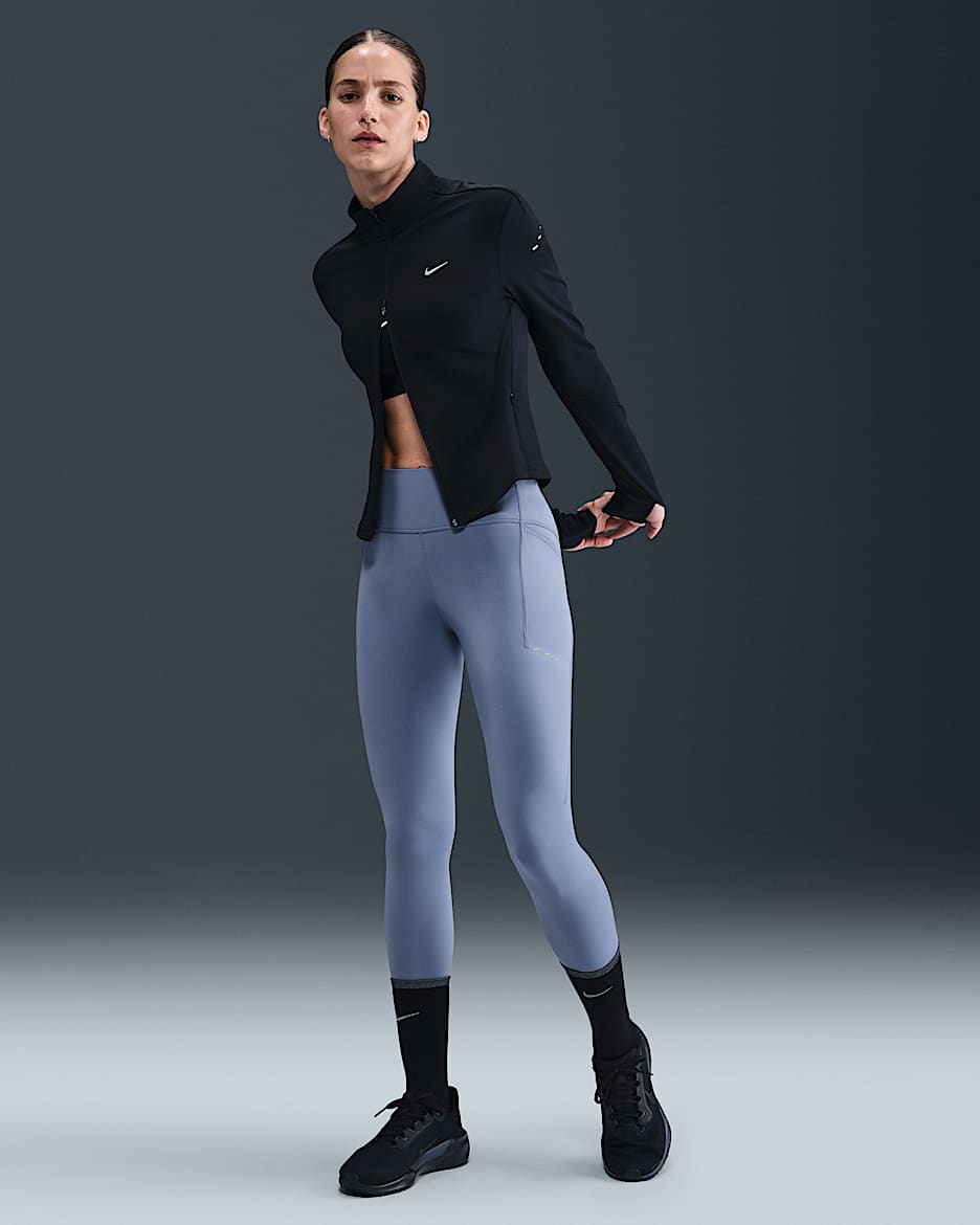 Nike Swift 7/8-Lauf-Leggings mit hohem Bund und Taschen (Damen) - World Indigo