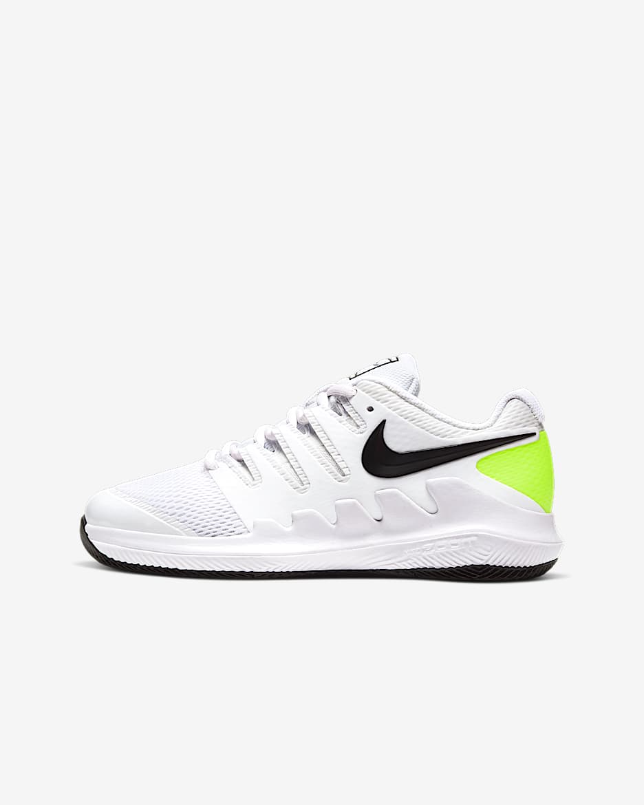 NikeCourt Jr. Vapor X Zapatillas de tenis - Niño/a y niño/a pequeño/a - Blanco/Volt/Negro