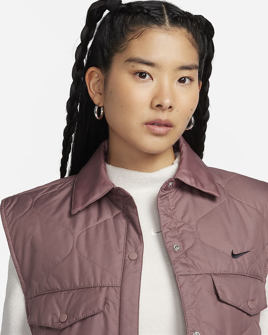 Nike Sportswear Essential Women's Gilet - Smokey Mauve/Black