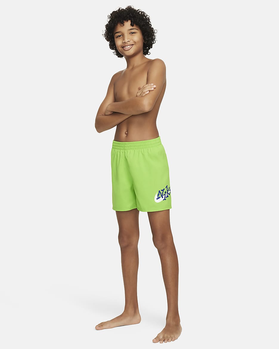 Shorts de vóleibol de 10 cm para niño talla grande Nike Swim Scribble - Verde acción