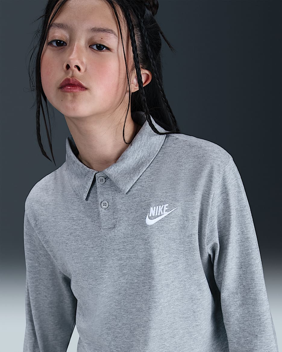 Nike Sportswear Club Big Kids' Knit Long-Sleeve Polo