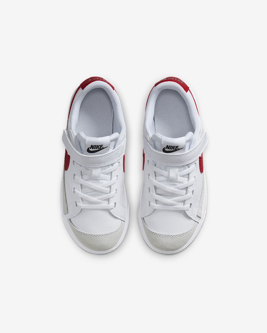 Nike Blazer Low '77 Younger Kids' Shoes - White/Black/Gym Red