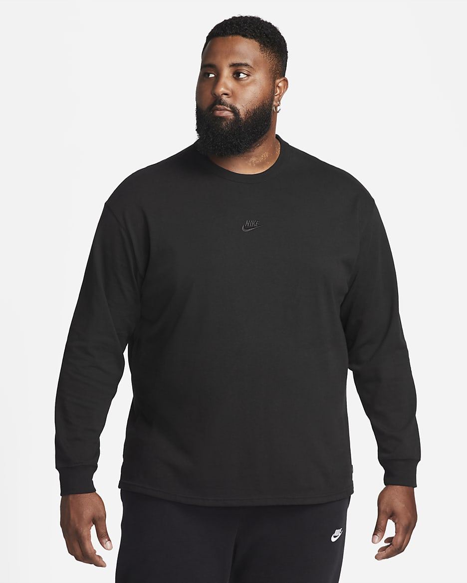 Nike Sportswear Premium Essentials Men's Long-Sleeve T-Shirt - Black/Black