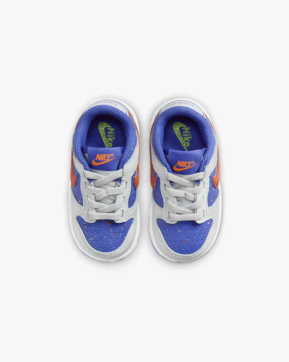 Nike Dunk Low Baby/Toddler Shoes - Photon Dust/Astronomy Blue/Volt/Total Orange