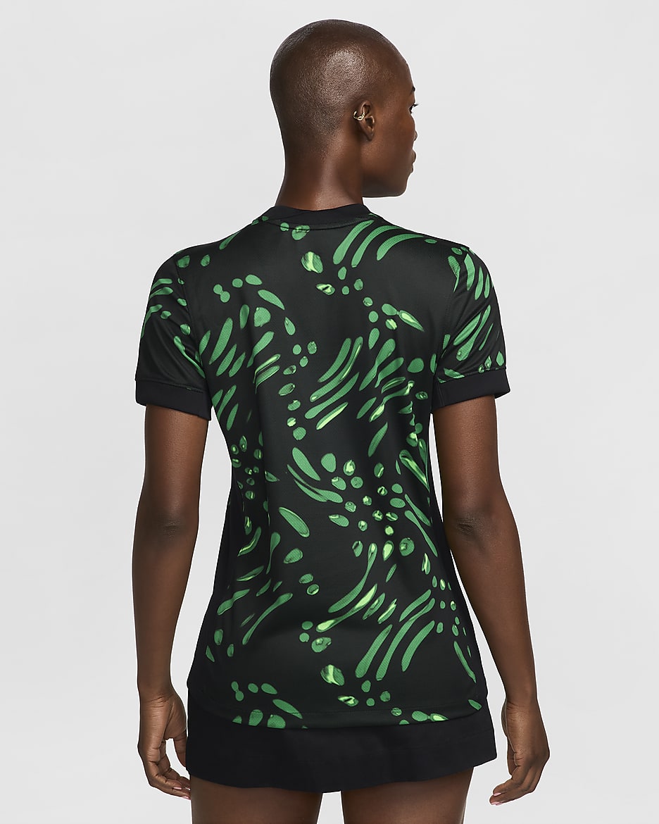 Nigeria (Women's Team) 2024/25 Stadium Away Women's Nike Dri-FIT Football Replica Shirt - Black/Lucky Green/White