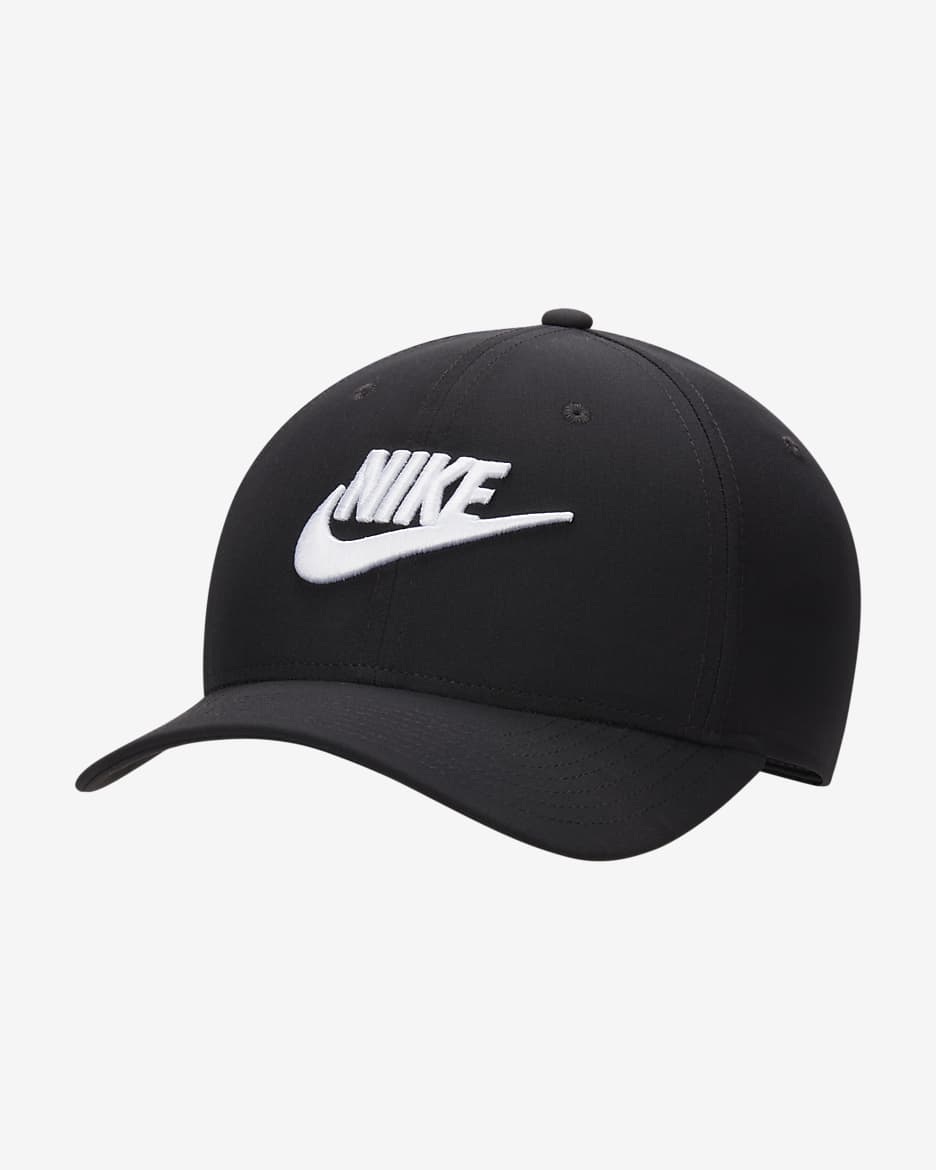 Gorra estructurada SwooshFlex Futura Nike Rise - Negro/Antracita/Blanco