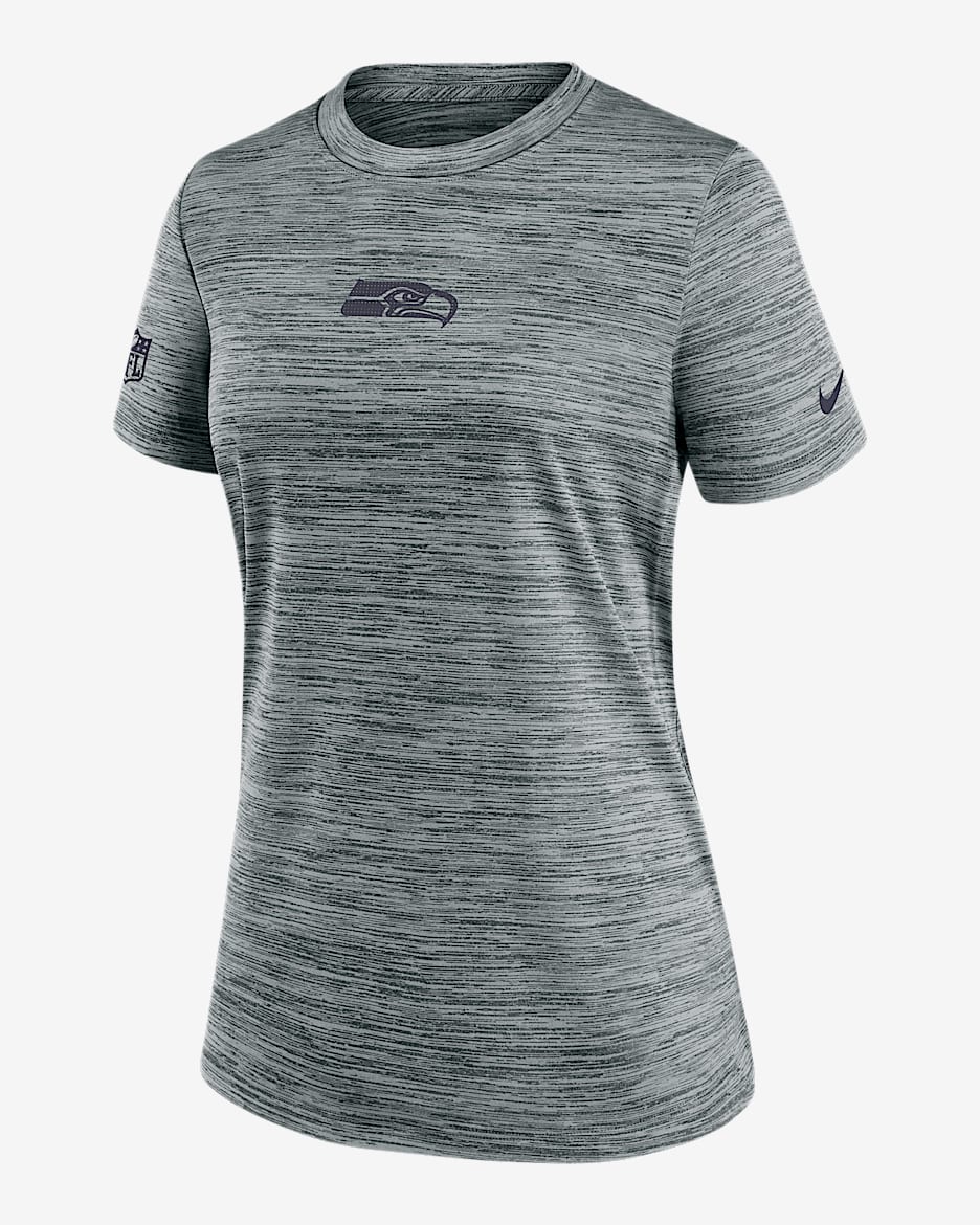 Playera Nike Dri-FIT de la NFL para mujer Seattle Seahawks Sideline Team Issue Velocity - Gris jaspeado