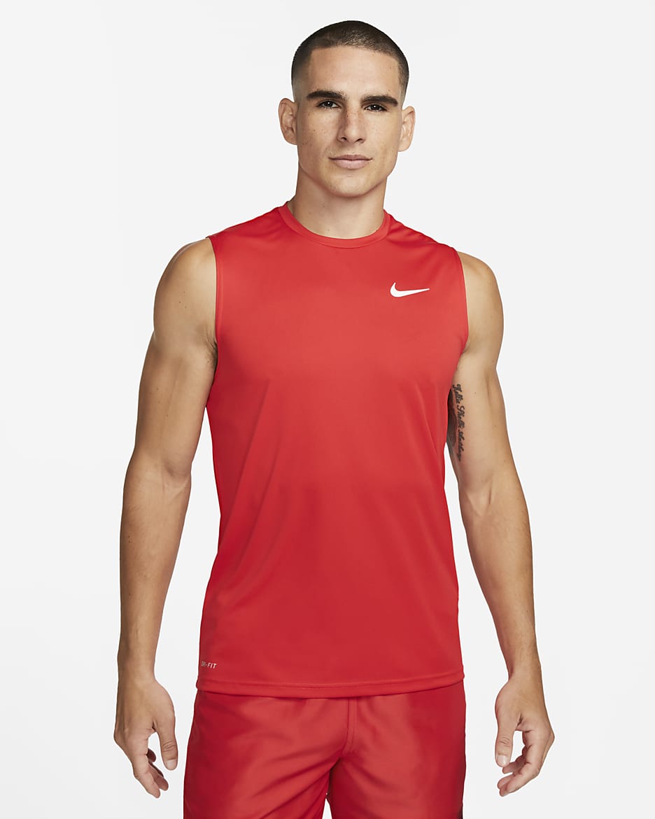 Camiseta Hydroguard de natación sin mangas para hombre Nike Essential - Rojo universitario