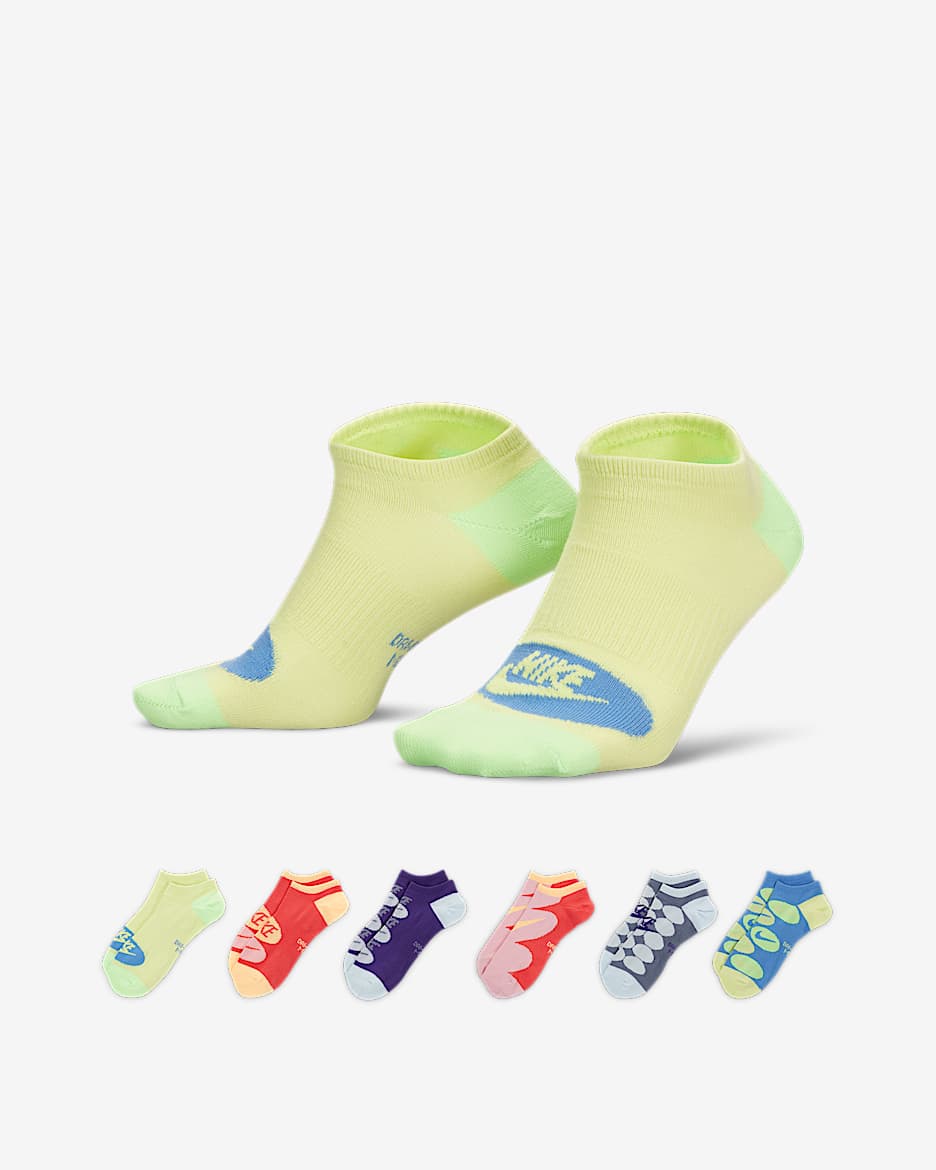 Nike Everyday Lightweight Training No-Show Socks (6 Pairs) - Multi-Color