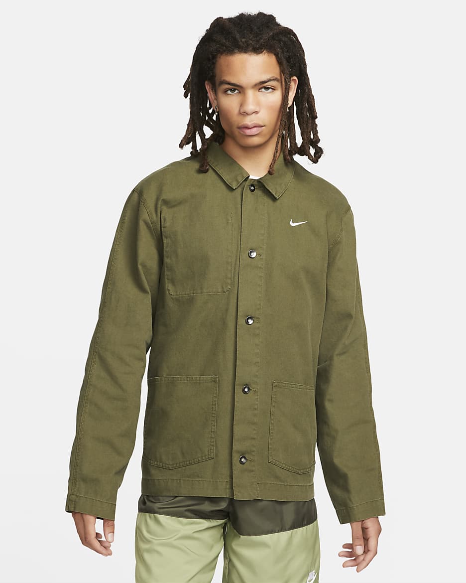 Abrigo de trabajo sin forro para hombre Nike Life - Verde puro/Blanco