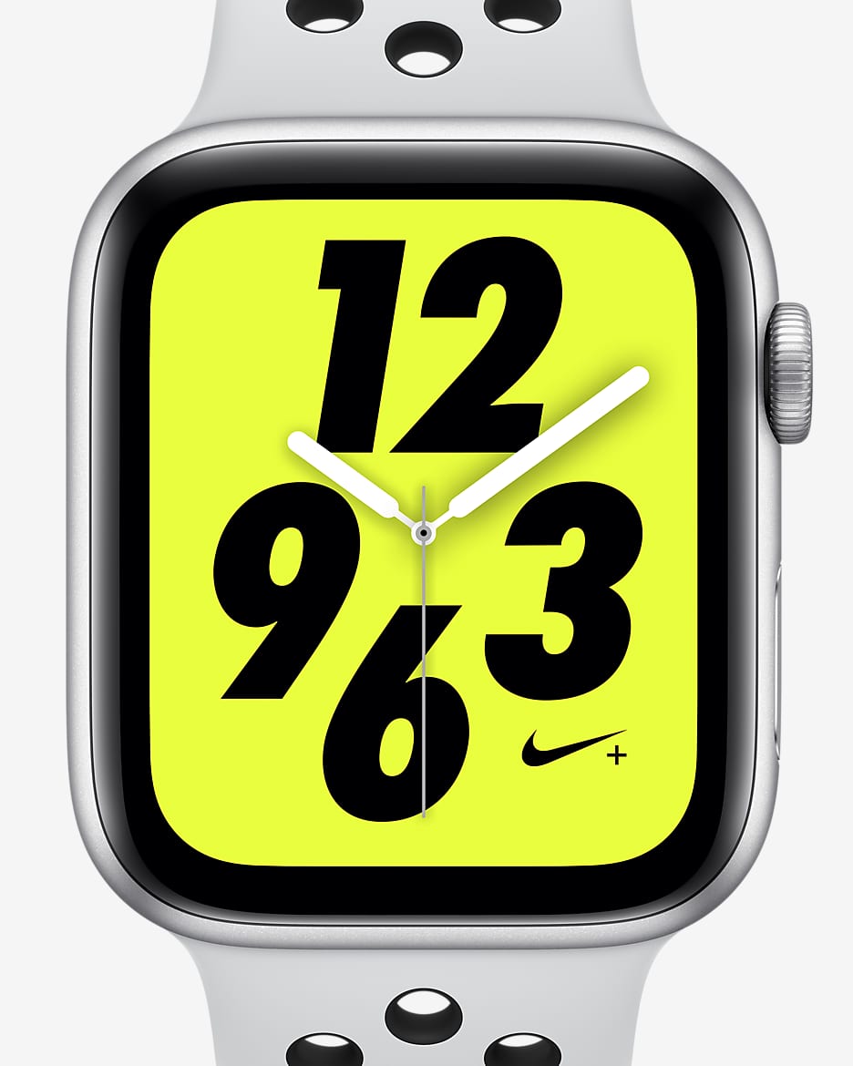 Rozbalené sportovní hodinky Apple Watch Nike+ Series 4 (GPS + Cellular) se sportovním řemínkem Nike (44 mm) - Silver/Pure Platinum/Černá