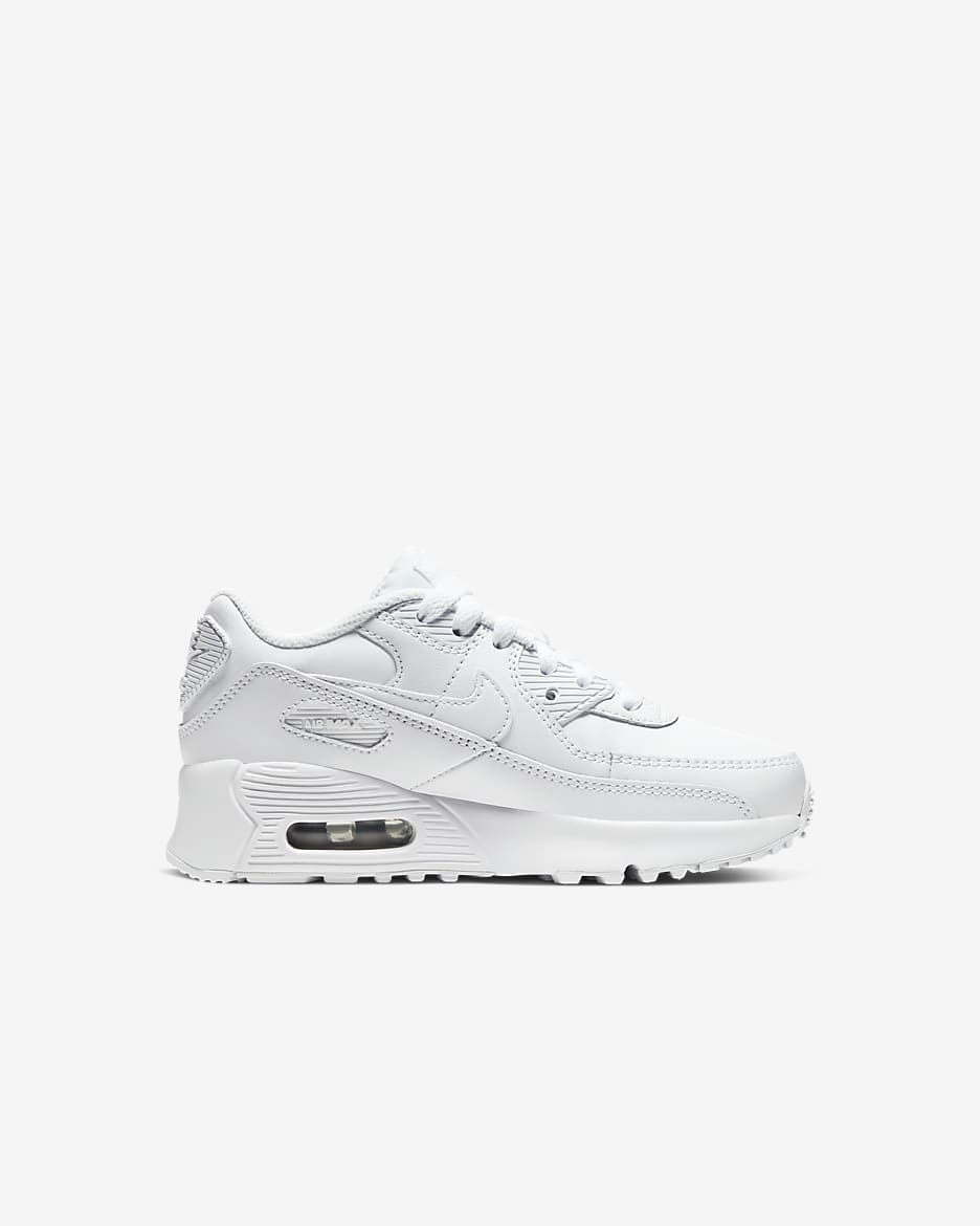 Tenis para niños de preescolar Nike Air Max 90 LTR - Blanco/Plata metalizado/Blanco/Blanco