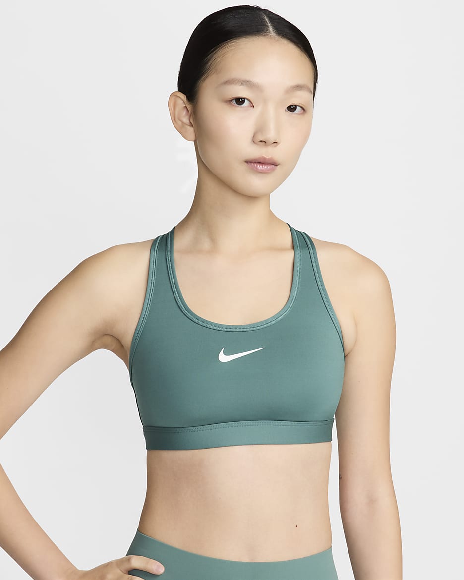 Nike Swoosh Medium-Support Women's Padded Sports Bra - Bicoastal/White