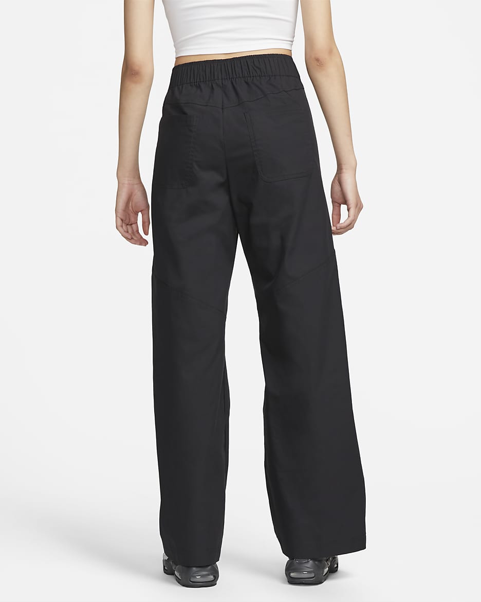 Nike Sportswear Essentials Women's Woven High-Rise Trousers - Black/White