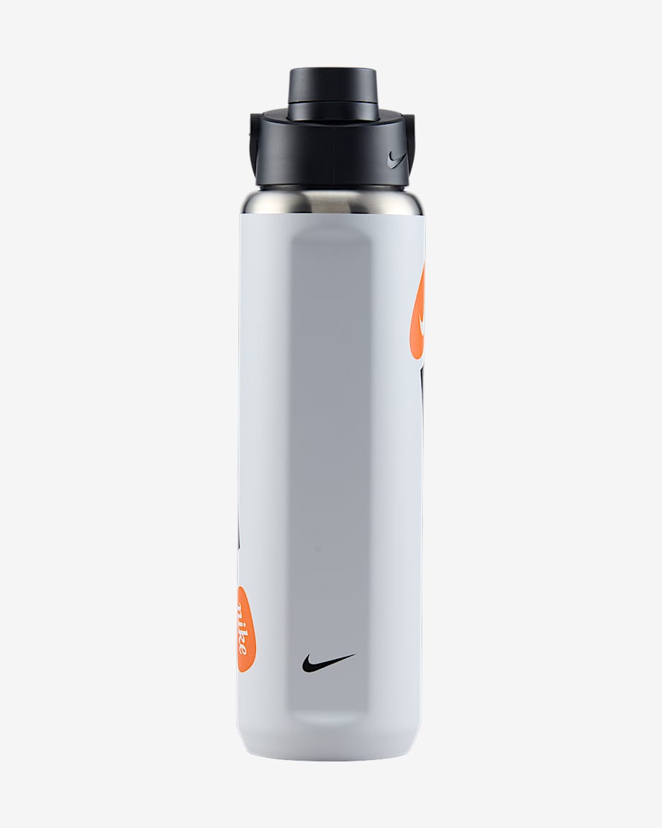 Nike Recharge rozsdamentes acél ivópalack (710 ml) - Fehér/Fekete/Safety Orange