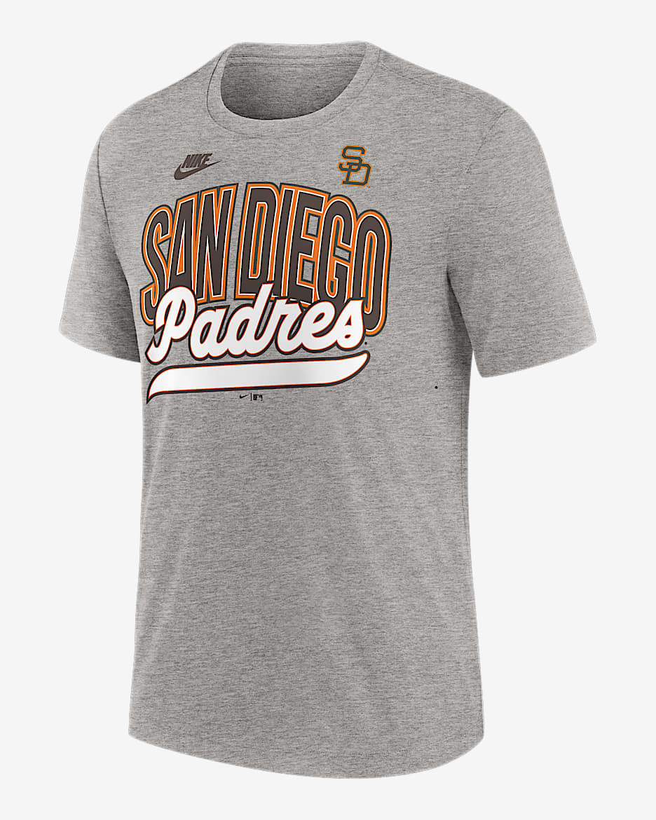 San Diego Padres Cooperstown Retro Men's Nike MLB T-Shirt - Grey Heather